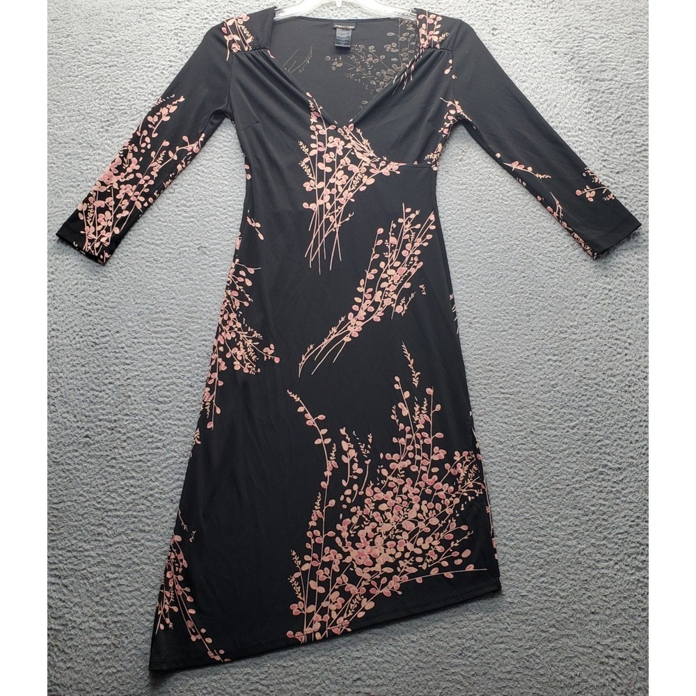 Max & Cleo Bodycon Dress Womens XS Multi Floral Surplice Neck Asymmetrical Hem